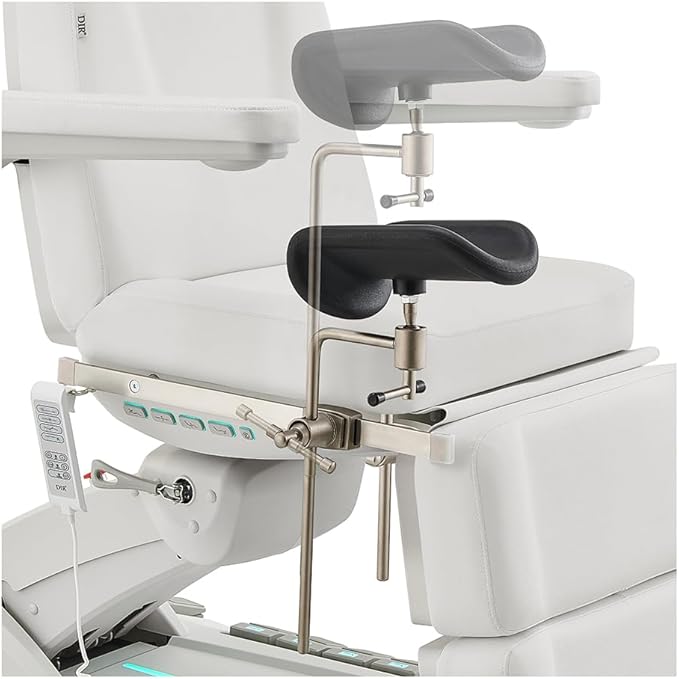 Dir Medical Spa Chair 4-Motor Electric Medical Examination Room Table with Stirrups Spa Beauty Bed Esthetician Chair Facial Bed with Position Memory Function Geneva