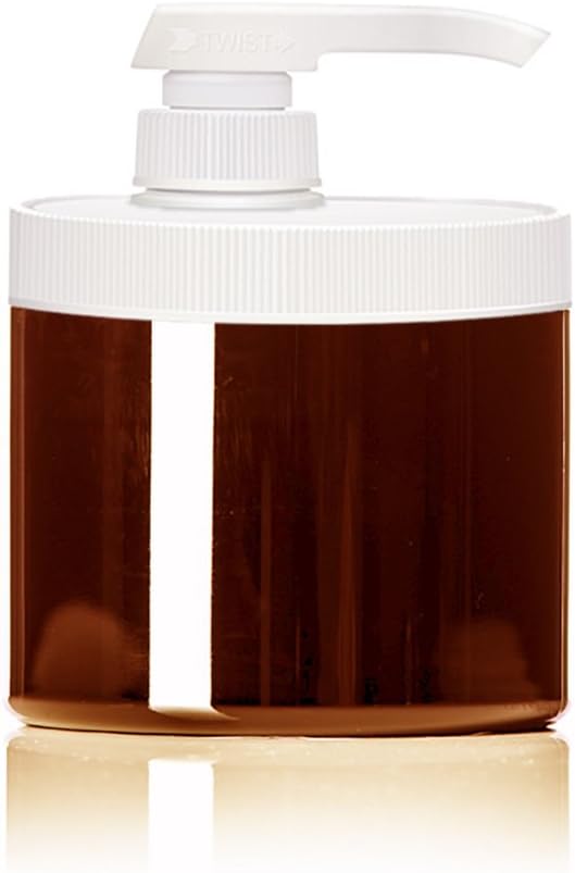 Royal Massage 16oz Clear Empty Massage Oil/Lotion/Cream Pump Jar with Lock Twist Top - Amber