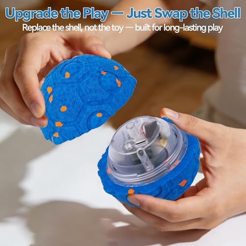 Newget Interactive Dog Toy Ball Replacement Shell, Chew-Resistant Blue