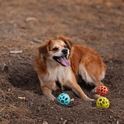 Messy Mutts Totally Pooched Huff n Puff Ball, 3.1 Inch, Puzzle, Orange
