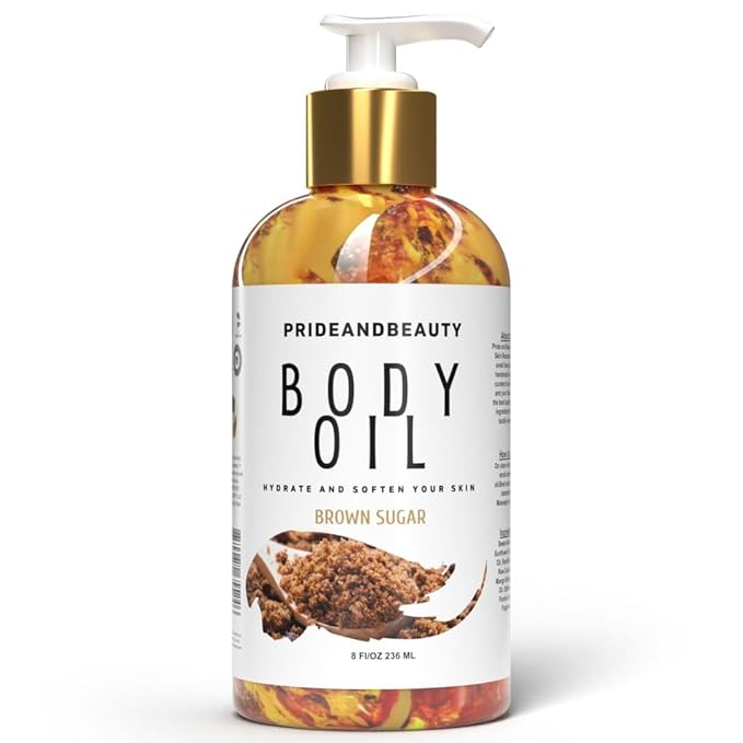 PrideandBeauty After Shower Oil. Skin Hydrating Oil. Body Oil Scented. Body Oils For Women Dry Skin. (Brown Sugar)