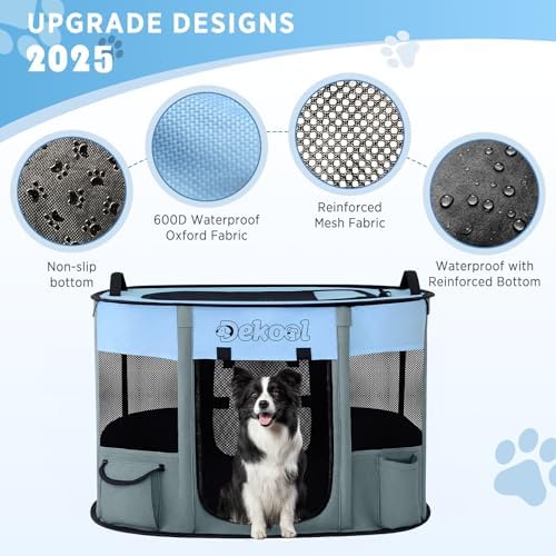 Foldable Pet Playpen, Portable Crate for Dogs & Cats, Indoor Outdoor Travel