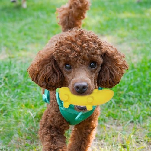 5.3'' Squeak Latex Dog Toys Banana 3 Pcs, Funny Fruit Sets Pet Toys Puppy Small Medium Dog Squeaky Chew Toys