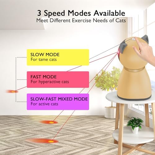 Valonii Interactive Cat Laser Toy Automatic for Indoor Cats,Real Random Trajectory Rechargeable Laser Cat Toys for Indoor Cats/Kittens/Dogs