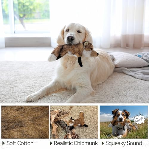 ALL FOR PAWS Dog Squeaky Fox Toy, Stuffed Animal Pet Plush Toys Squeak Chew Toy for Dogs Large