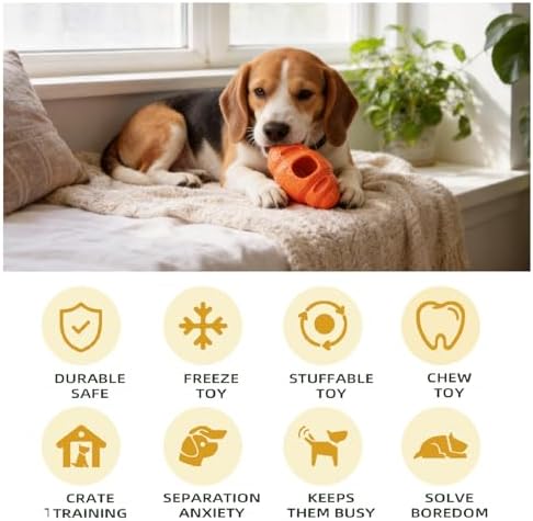 Durable Frozen Dog Chew Toy for Aggressive Chewers,Interactive Treat Dispensing Toy for Crate Training & Anxiety Relief,Food-Grade Nylon, Coffee Wood Fiber, Easy to Clean,for Large Dogs