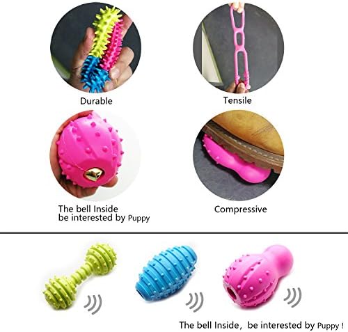SZKOKUHO Small Dogs Puppy Chew Toys 17Pack Cute Variety Shape Multi Colors Designs to Bite Anytime Enjoy Teething Toys Training Supplies