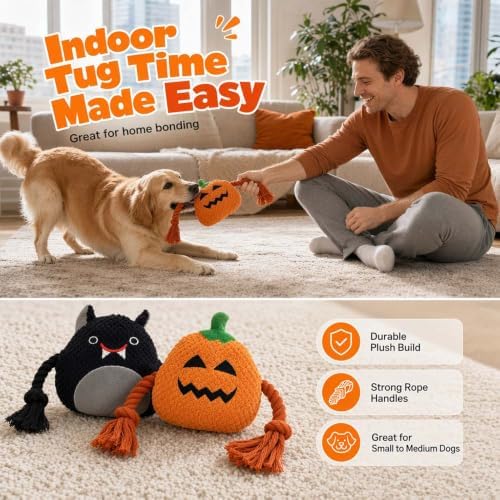 Tough Dog Toys for Aggressive Chewers (Orange Pumpkin)
