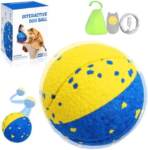 Dog Ball Smart Interactive Dog Toy with Remote Control,Automatic Moving,Bouncing and Rotating 3 Modes,E-TPU Material Aggressive Chewers,IPX7 Waterproof,Rolling Ball for Large Medium Dogs