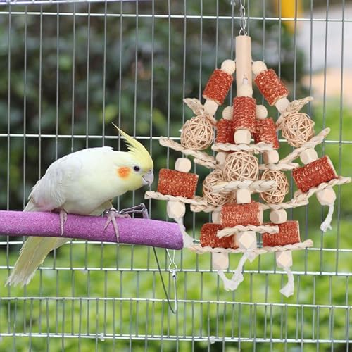Bird Toys,Natural Corn Stick Parrot Toys Hanging in Bird Cages