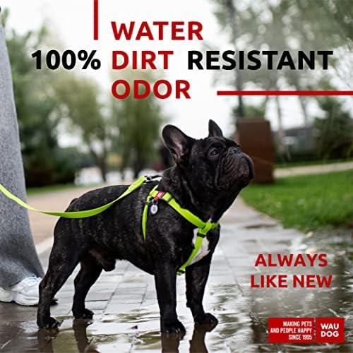 WAUDOG Waterproof Dog Harness with QR Code Tag & Metal Clasp