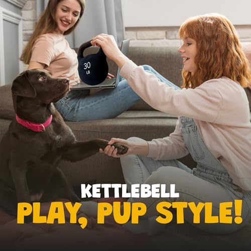 Kettlebell Dog Toy – Funny Squeaky Dog Toys for Interactive Play and Training – Durable, Easy to Clean, Birthday Gifts for Small, Medium and Large Dogs