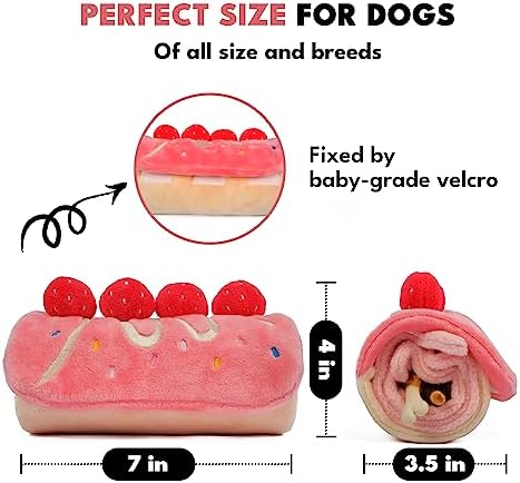 CHEWFFON Birthday Cake Snuffle Dog Toy, Enrichment Treat Hiding Puzzle