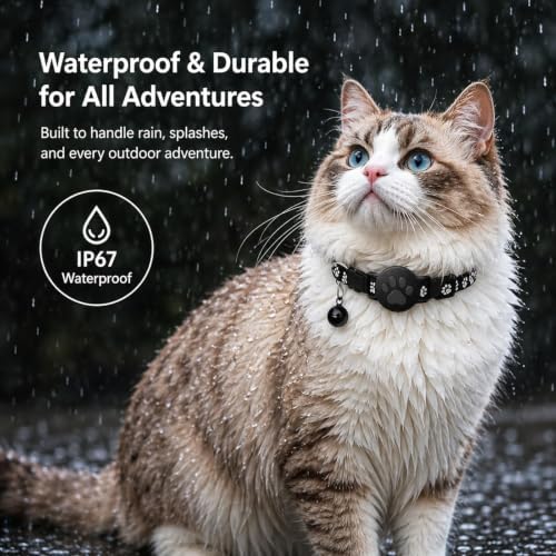 Cat GPS Tracker Collar, Waterproof, Find My Compatible, No Monthly Fee