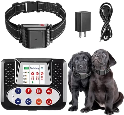 Electric Wireless Dog Fence Pet Boundary Containment System, Waterproof Training Collar Receiver, Vibration & Shock, Accurate 2.4G Signal, Safe Effective, 3 Modes for Stubborn Dogs,for1dog