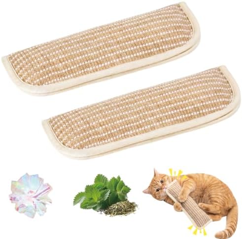 Cat Toys, 2 Pack Sisal Catnip Pillow Toys with Crinkle Sound