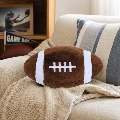 LUOZZY Plush Rugby Dog Chew Toy Stuffed Football Ball for Puppy Training