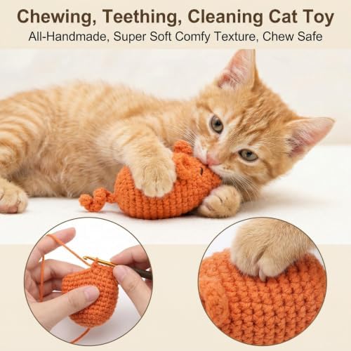 Cat Toys Mice, Catnip Toys Mouse for Indoor Cats, 3 Pcs