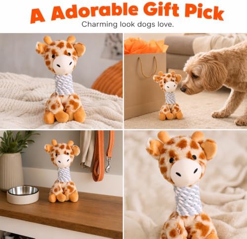 Interactive Dog Toys for Aggressive Chewers,Plush Squeaky Dog Toy (A)