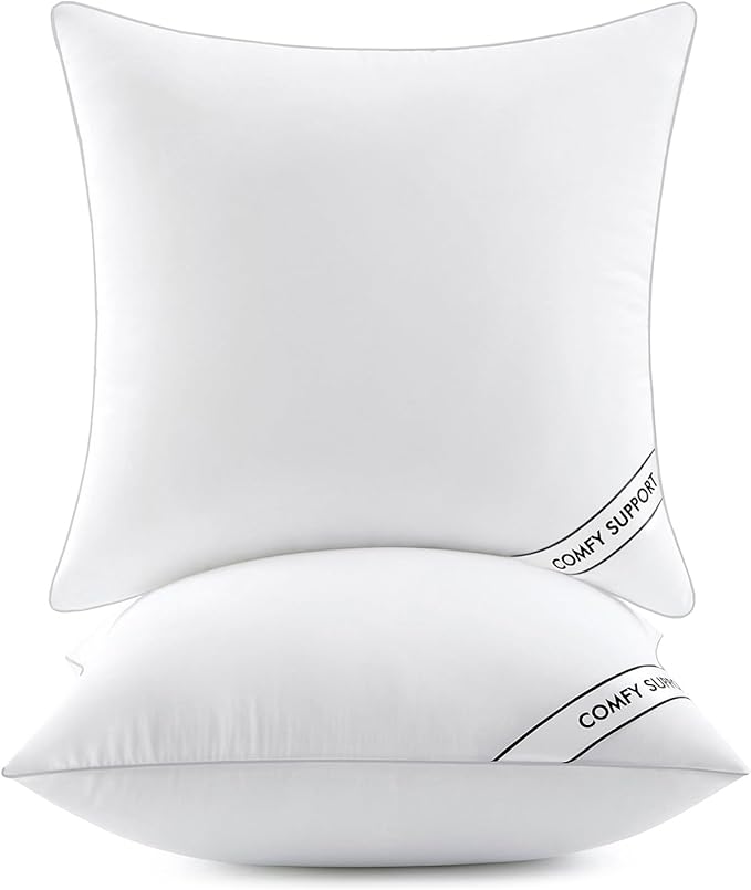 MIULEE 26x26 Pillows Inserts Pack of 2, Down Alternative Virgin Filling | Decorative Pillow Insert, Comfy Support Throw Pillows for Sofa Couch Bed