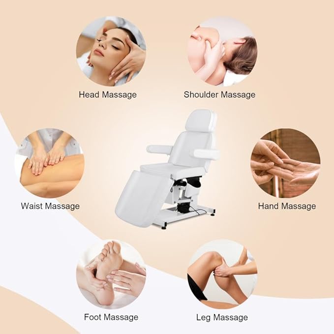 Artist hand 3 Motor Electrical Facial Bed for Esthetician 110V Massage Table Beauty Bed Medical Aesthetic Tattoo Chair with Rotatable Armrests