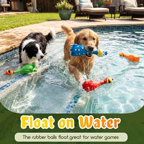 Silung 4 Pack Squeaky Rubber Chicken Dog Toys 11.8" Latex Chew Toys Funny