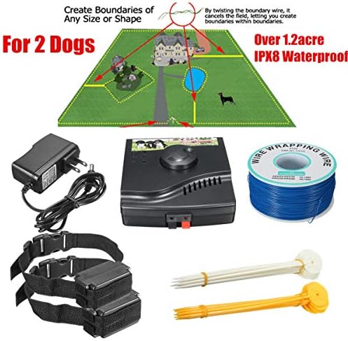 SXDD Electric Dog Fence, Ground & Underground Pet Containment System, Waterproof Receiver Collar for Easy Setup and Superior Longevity and Continued Reliable Pet Safety(for 1 23Dogs),for1dog