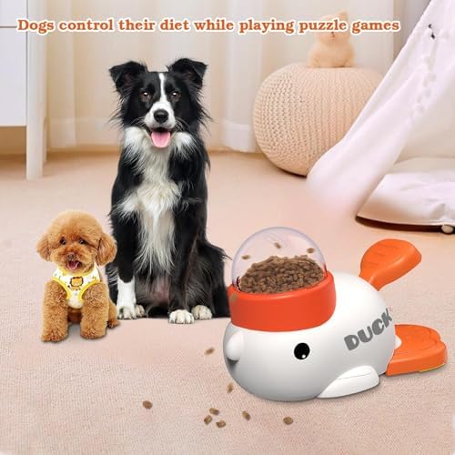 Dog Interactive Treat Dispenser Toy, Food Puzzle Slow Feeder (White)
