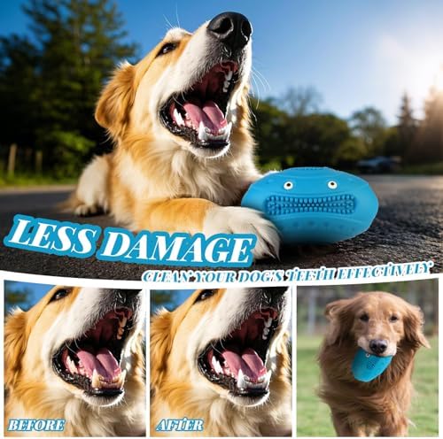 Indestructible Chew Toys for Aggressive Chewers - Durable, Squeaky, Large Toys for Big Dogs (Blue)