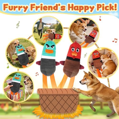 Tough Dog Toys, 2 Pack No Stuffing Squeaky Toys