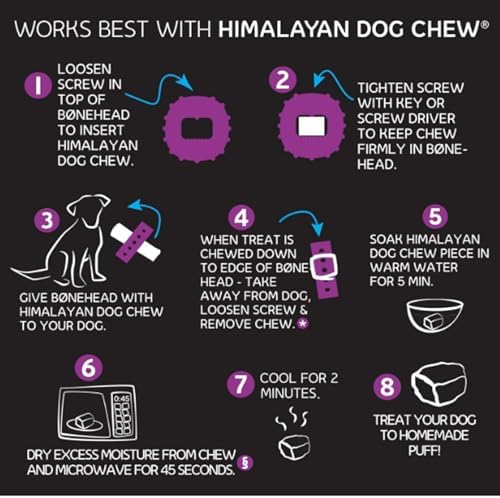 Himalayan Dog Chew Bonehead Dog Chew Holder, 1 Small Toy for Small Dogs