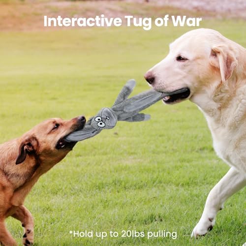 HGB No Stuffing Squeaky Dog Toys Crinkle for Chewers to Keep Them Busy