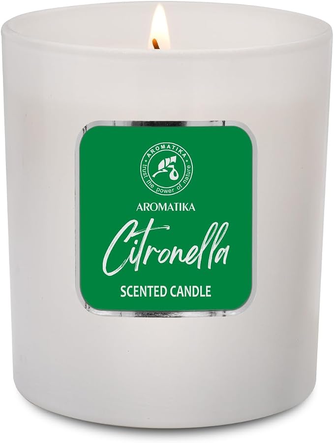 Scented Candle Citronella 200g - Aromatherapy Candle - Soy Wax Candles for Home Scented - Glass Candle Gift - Home Scented Candles - Aroma Freshener - Fresh Soy Wax Candle