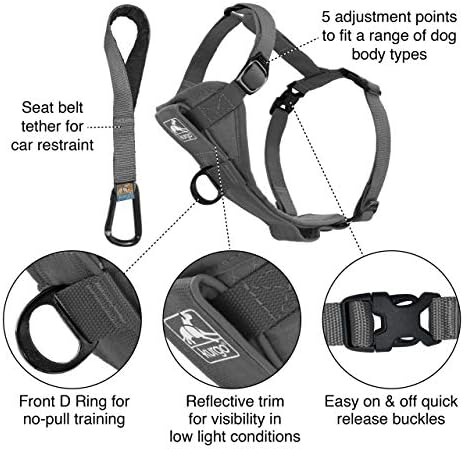 Kurgo Tru-Fit Smart Harness, Grey, Small