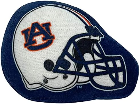 BEST PLUSH CAT TOY - NCAA AUBURN TIGERS Complete Set of 3 piece Cat Toys filled with Fresh Catnip. Includes: 1 Helmet Cat Toy, 1 Football Cat Toy with Feathers & 1 Beer Bottle. Beautiful Team LOGOS