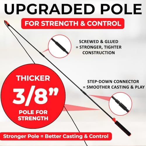 PET Wrangler 2.0 - Upgraded Flirt Pole for Dogs, Interactive Dog Toy with Reinforced 50" Pole &10ft Cord, Creates Extended Play Area, 3 Changeable Lures for Training, Exercise, & Enrichment