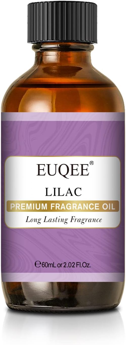 EUQEE 60ml Lilac Fragrance Oil with Glass Dropper for Diffuser(2.02 Fl oz) | Essential Oils for DIY Soap,Bath Bombs,Room & Linen Sprays