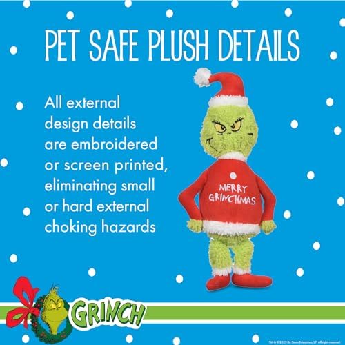 Dr. Seuss: Holiday Merry Grinchmas Grinch Plush Squeaker Toy- 9"