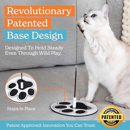 Cat Toys for Indoor Cats, Interactive Cat Toy Wand, Kitten Stuff, 9 Lures