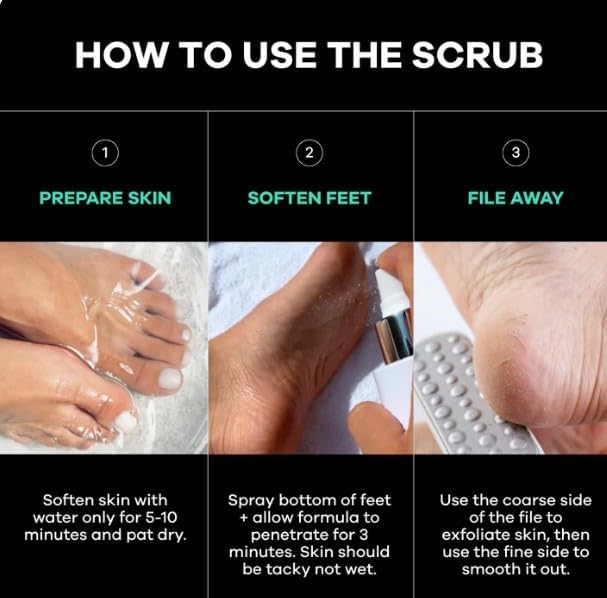 Dermasuri - Callus Remover Foot Scrub - Exfoliating Feet Spray-on Formula and Reusable Deluxe Sole File - Dead Skin Remover, Callus Rasp Scrubber, Peel & Soften Cracked Heels - Deluxe Pedicure Spa Kit