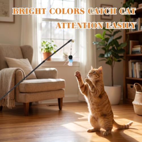 6 Pcs Cat Wand Attachments, Cute Simulation Insect Cat Wand Toys