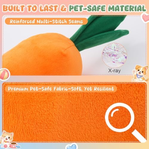 Thenshop 29.5inch Giant Carrot Dog Toy with Squeaker & Crinkle Paper – Extra Large Plush Chew Toy, Durable Stuffing Free, Anti Boredom Interactive Play for Medium & Small Dogs Indoor/Outdoor