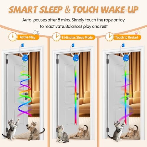 Door Frame Cat Toy for Indoor Cats, Automatic Hanging Toy