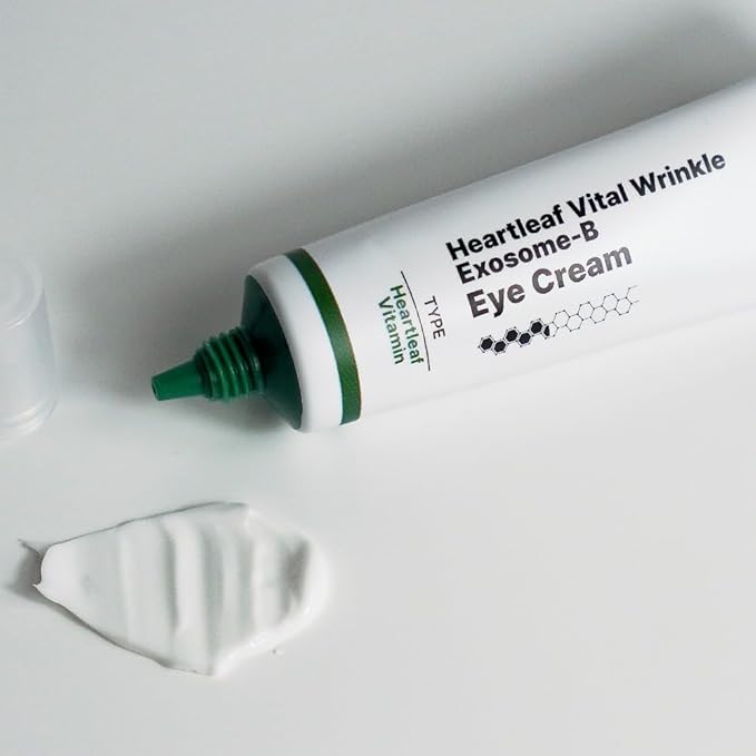 Exosome-B Eye Cream with Heartleaf & Vitamin C – Wrinkle Care & Soothing Formula for Delicate Eye Area – Korean Skincare, 30ml / 1.01 fl. oz.