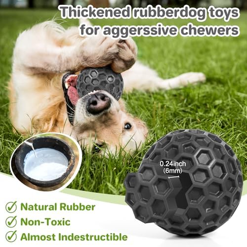 DISSKNIC Indestructible Squeaky Dog Balls Puppy Toys, Interactive Dog Toys for Small Dogs, Puppy Chew Toys for Teething and Relax, Dogs Chew Toy Balls Small Toys for Small Breed