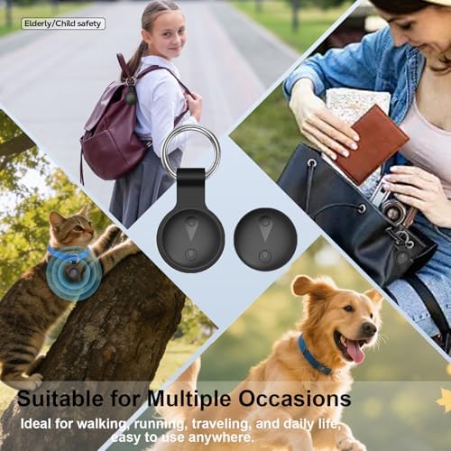 Pet GPS Tracker for Dogs,Smart Mini Location Collar Trackers for Cats,Works with iOS Find My,No Monthly Fee Subscription,IP68 Waterproof Real-Time Global Tracking Anti-Lost Device