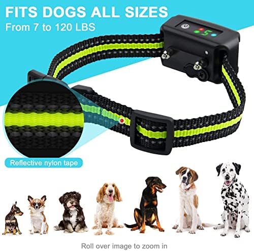 Dog Bark Collar-5 Adjustable Sensitivity and Intensity Levels-Dual Anti-Barking Modes-Rechargeable/Rainproof/Reflective -No Barking Control Dog Shock Collar for Small Medium Large Dog