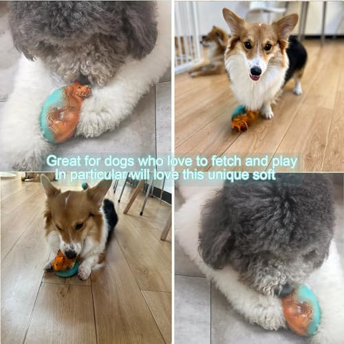Squeaky Latex Dog Toys,Cute Dinosaur Egg Dog Squeaky Chew Toys for Training,Fetch Interactive Play for Small Medium Large Dogs,5.5inch