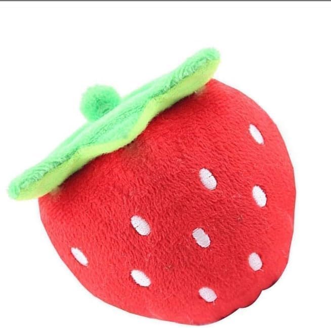 Red Strawberry Plush Squeaky Dog Toy, Interactive Pet Toy, Creative Design, Pet Supplies