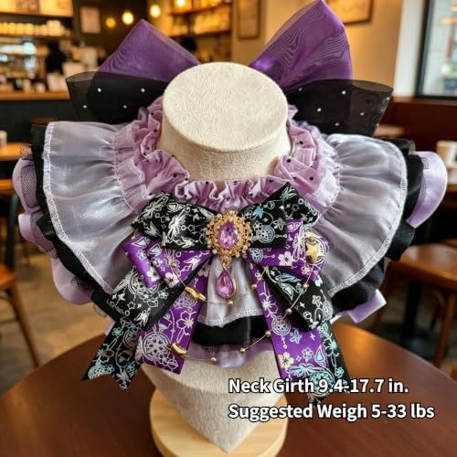Cat Dog Lace Bow Collar Luxury Elastic Neckline (#11)